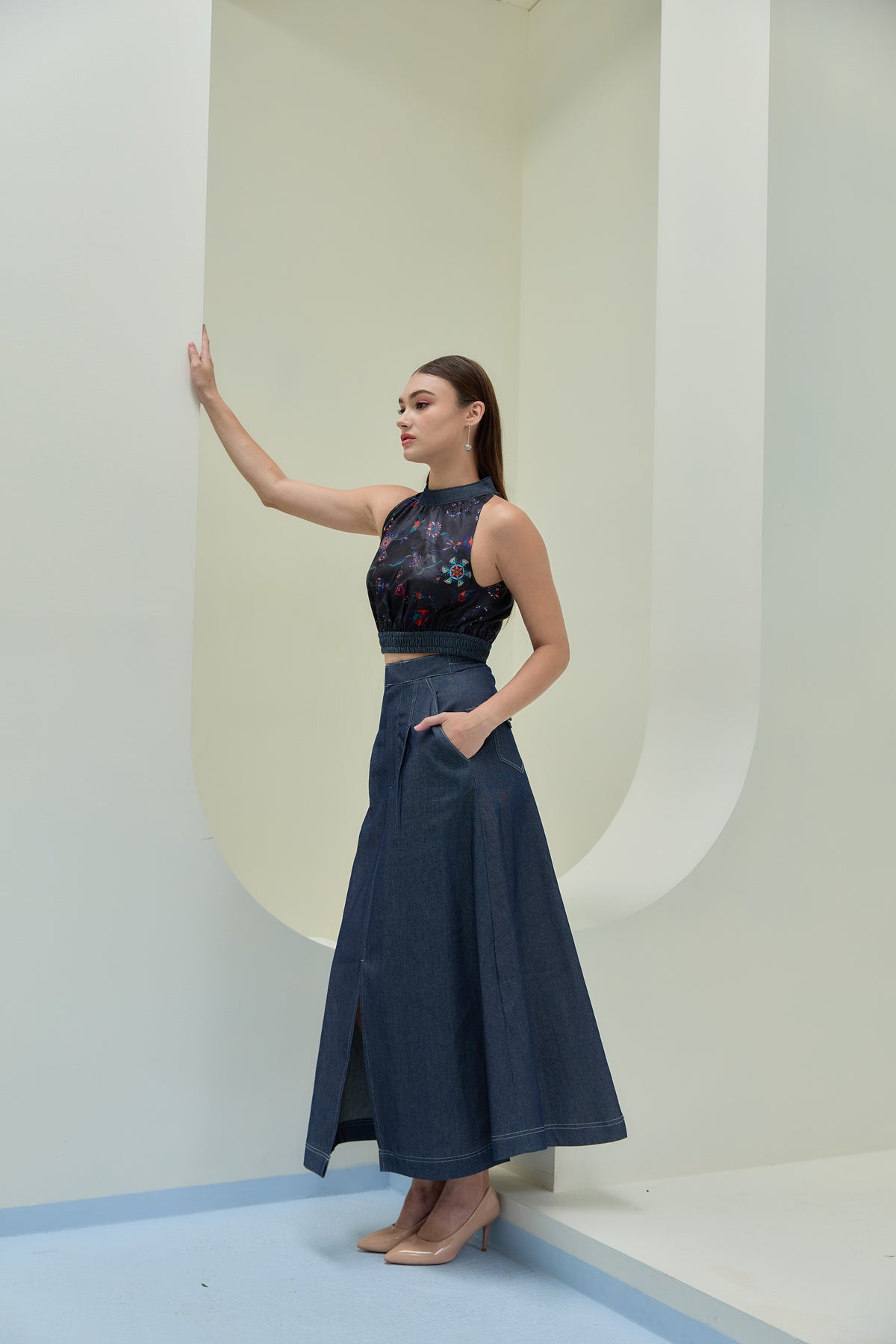 SAAMU ITM Denim Skirt
