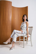 SAAMU EG Side Slit Pant with net White