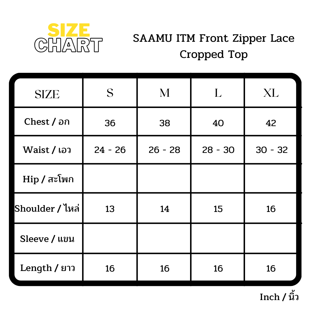 SAAMU ITM Front Zipper Lace Cropped Top
