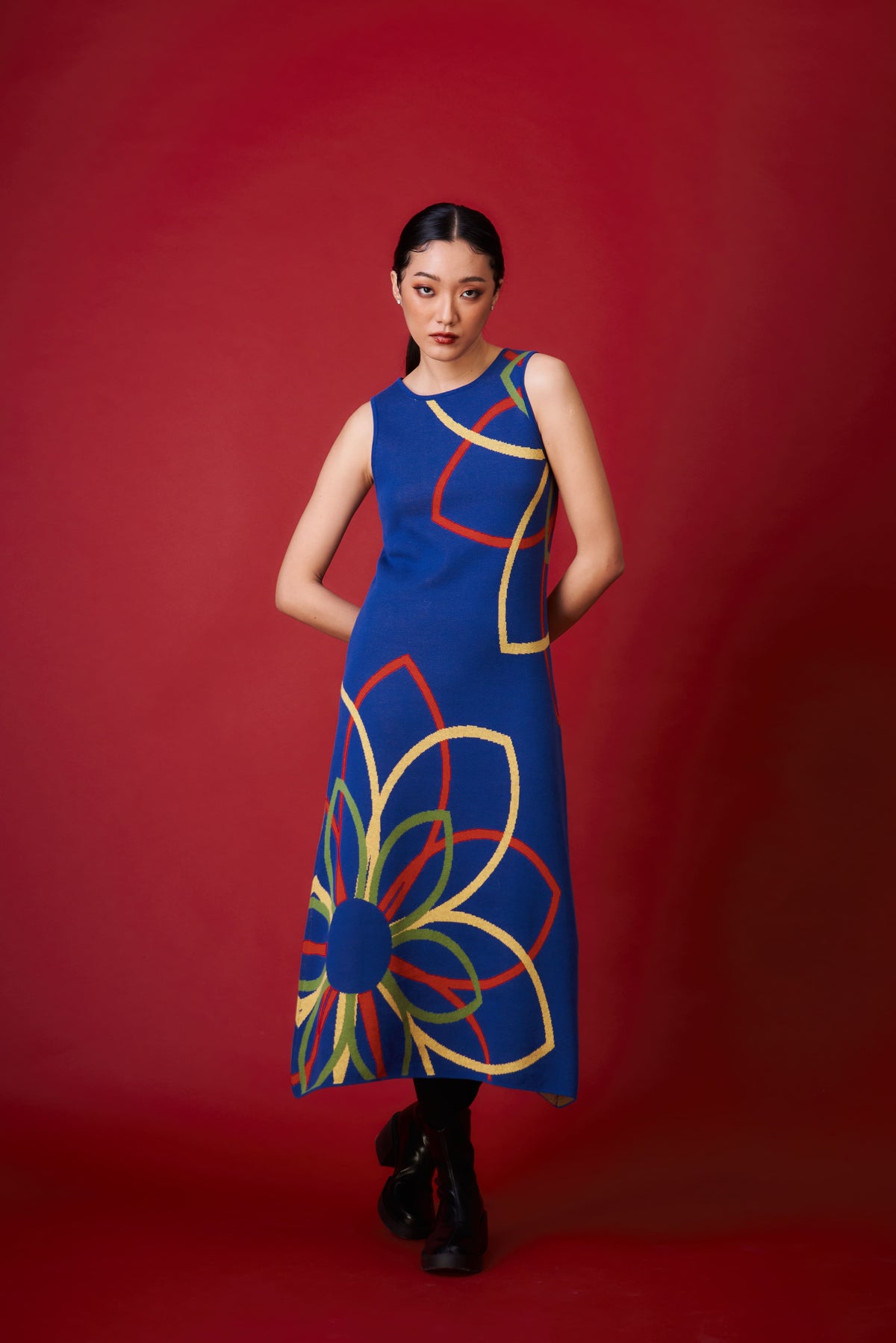 SAAMU KR Flower Knit Dress